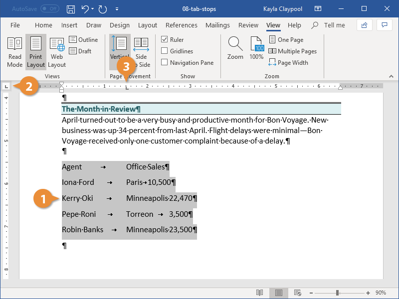 word for mac, what do format symbols mean